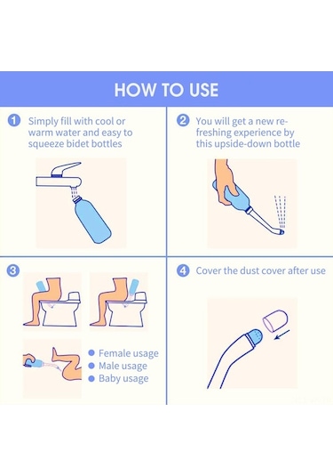 Pazly 500ml Seyahat Bideti: 2 Nozullu, Taşınabilir Pratik Hijyen Mavi Mavi