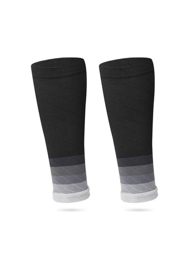 Gri 1 Çift Buzağı Kollu Koşu Spor Bacak Elastik Sıkıştırma Manşonu Çorap Açık Hava Sporları Fitness Zpg İçin Gri