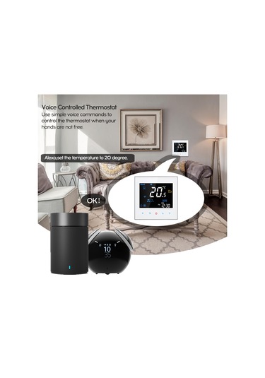 Leezsing BAC-3000AL İki Borulu Akıllı Dijital Oda Sıcaklık Kontrol Termostatı Beyaz