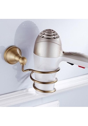 Joyhub Bronz Banyo Aksesuarları Donanım Seti Antika Saç Kurutma Makinesi Raf Ceket Havlu Raf Demiryolu Bar Duş Sabunluk Tutucu Sp0tf3