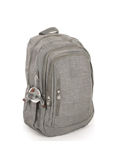 571 Krinkıl / Klinkır Su Geçirmez Hafif Çok Gözlü Spor, Seyahat, Okul, Laptop Sırt Çantası Gri 1d Gri