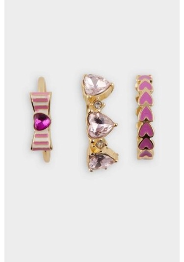 Defacto Kadın Kalp Desenli 3lü Yüzük E4048axnsgd1 Çok Renkli