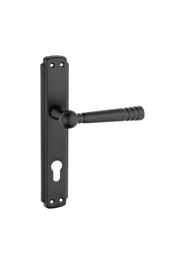 Osmanlı Lüx Mat Siyah Aynalı Daire Çelik Kapı Kolu 1 Takım Daire Giriş Kapı Kolu