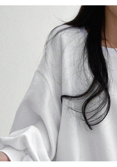 Moon Phases Afraid Kışlık Kalın Sweatshirt - Beyaz Baskılı Oversize Kalın Kışlık Bisiklet Yaka Beyaz