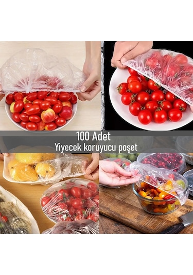 Porsima Pbt-120 Tek Kullanımlık Yıyecek Koruyucu 100 Ad Şeffaf