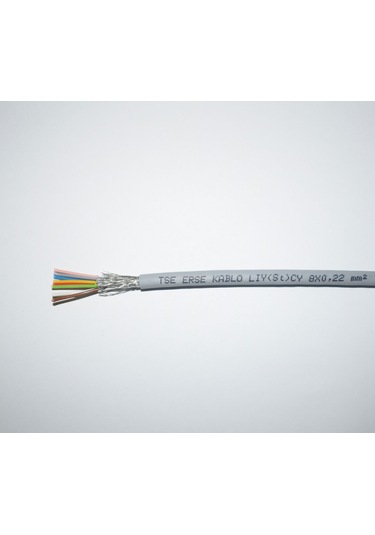 8X0.22 Lıy St Cy %100 Bakır Sinyal Ve Kontrol Kablo 5 Metre
