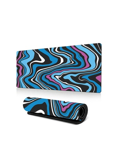 Cbtx 300 X 800 X 3mm Soyut Sıvı Desenli Kauçuk Mouse Pad Büyük Kaymaz Mouse Mat - Stil S