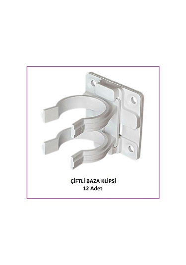 Baza Klipsi Çiftli 12 Adet Beyaz