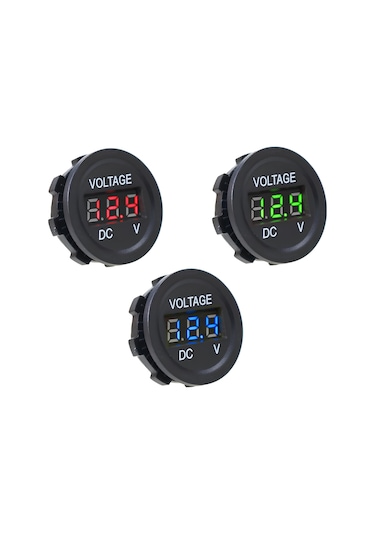 Speeduf Dc7v-30v Led Panel Mini Dijital Voltmetre - Yeşil