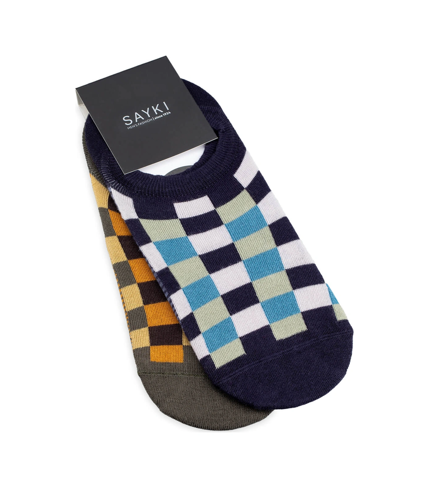 Lacivert 2'li Kareli Babet Çorap Model14