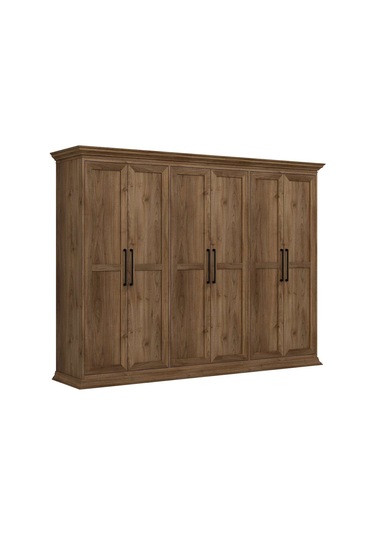 Retro 6 Kapaklı Dolap - Rahle Ceviz Ceviz