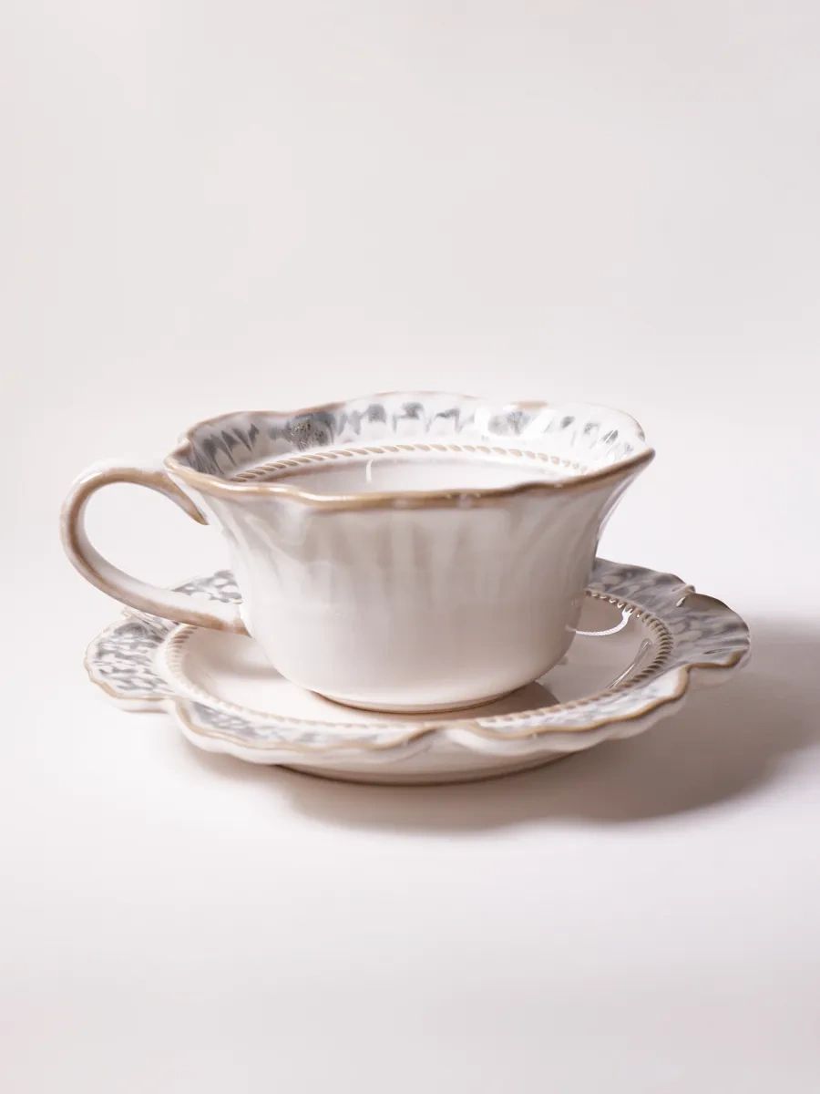 Aberu Shop Vintage Çay/kahve Takımı - Fincan Ve Kesesi Seti 220 Ml 356730483 Mavi Topaz