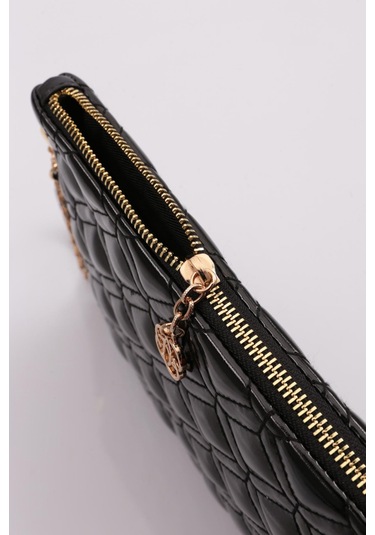 Dgn 4004 Kadin Baklava Dilimi Desenli Çanta 4004-2337-R145164 Siyah