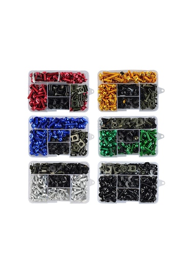 Konesam 194 Adet Motor Güvenlik Konseyi Ve Penceresi Montaj Cıvata Seti, Paslanmaz Çelik, Dayanıklı, 6 Renk Seçeneği - Gümüş