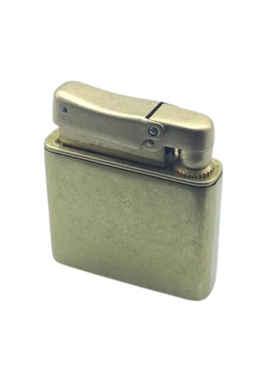 Promise Tek Alevli Fırçalı Gold Metal Benzinli Çakmak