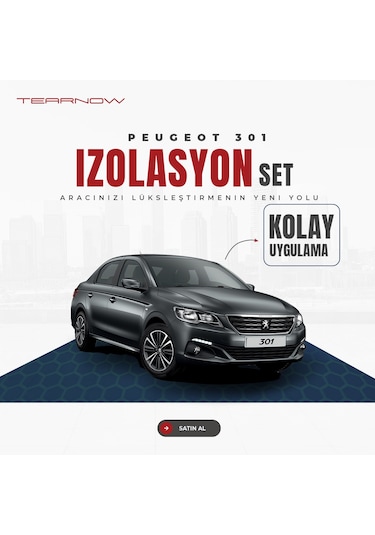 Peugeot 301 2012-2024 Torpido-kapı İçi Izolasyon Seti - Siyah