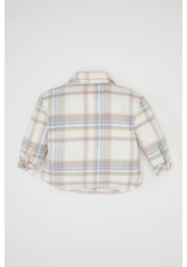 DeFacto Kız Bebek Ekose Desenli Flanel Uzun Kollu Gömlek D3044A524WNBE216 Mavi