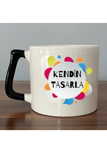 Kendin Tasarla Siyah Kulplu D Kupa