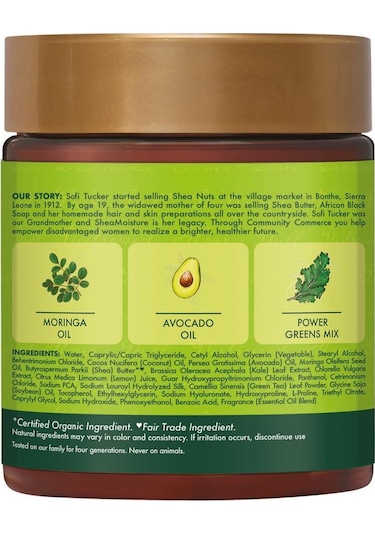 Shea Moisture Power Greens Moringa ve Avokado Yağlı Yeniden Yapılandırıcı Saç Kremi 237ML