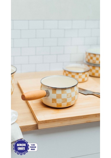 Beige Emaye Tava 16cm 1,3 Litre Bej