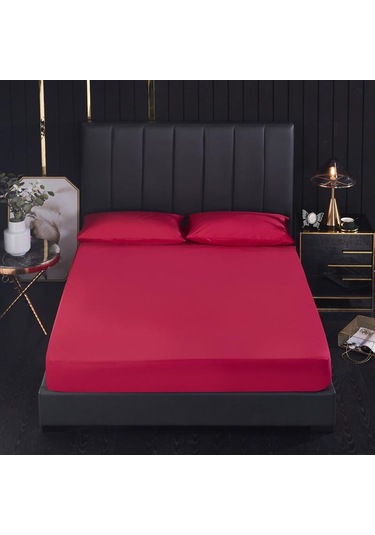 Pembe Konfor Yatak İpeksi Yumuşak Konfor Çarşafları Fırçalanmış Mikrofiber Polyester Derin Cep Yatak Örtüsü Su Geçirmez Levha