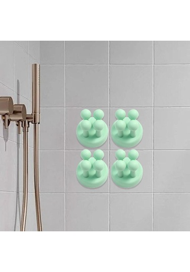 Homyl 4 Adet Kablo Klip Kanca Kendinden Yapışkanlı Yeşil
