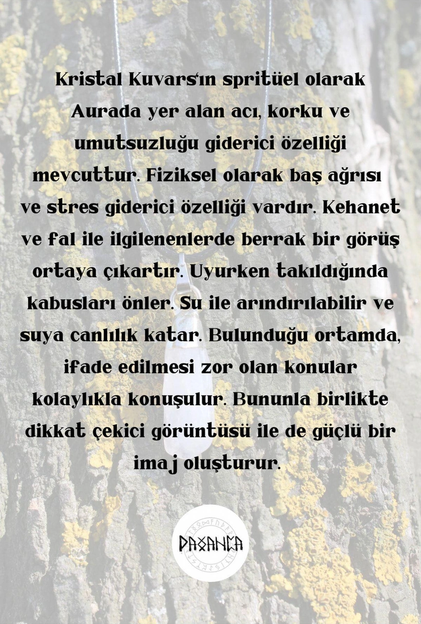 Kristal Kuvars Doğal Taş Kolye Diğer