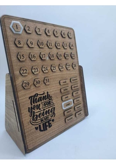Dükkan Design Ahşap Thank Ou For Being İn My Life Sonsuz Takvim