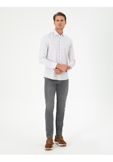 Pierre Cardin Erkek Gömlek Desenli 50298170-vr051 Turuncu