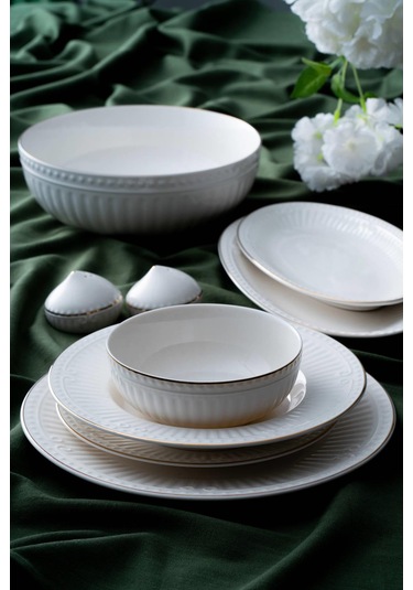 Doralie Gold 6 Kişilik 29 Parça Yemek Takımı Beyaz