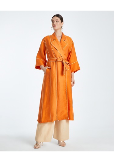 Kadın Biyeli Kap - Bağlama Kemer Detaylı - Modern Ve Şık - Günlük Ve Özel Günlerde Kullanım İçin Kap Orange Turuncu Kadın Biyeli Kap - Bağlama Kemer Detaylı - Modern Ve Şık - Günlük Ve Özel Günlerde Kullanım İçin Kap Orange Turuncu