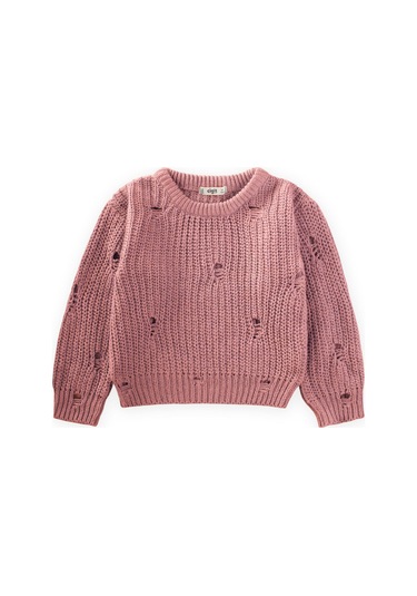 Selanik Triko Kazak 2-8 Yaş Gül Kurusu Gül Kurusu