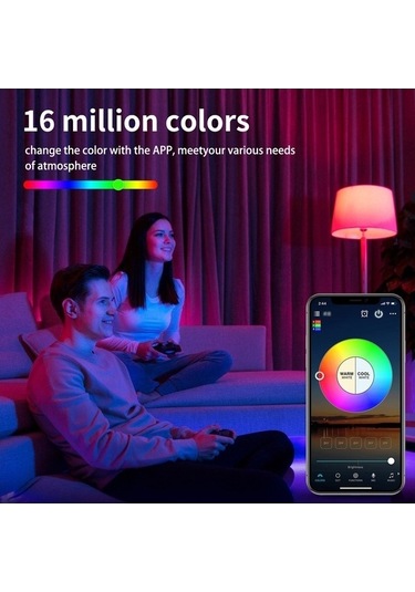 Besthome1 Wi-fi Kontrollü Akıllı Ampul Seti - 9w Rgbw E26, 2700k-6500k, Ses/zamanlayıcılı 2x Ampul + 1 Kumanda Diğer