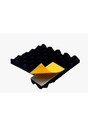 Akustik Yumurta Süngeri Kendinden Bantlı 25 MM 50 x 50 CM 60 Dns