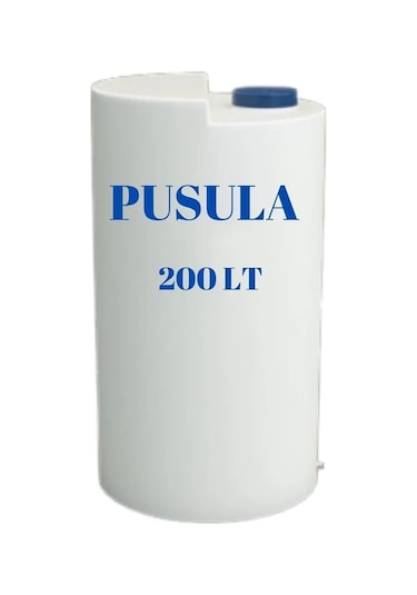 Pusula Su Depoları Polietilen 200 LT Beyaz Dikey Su Deposu / Vanalı