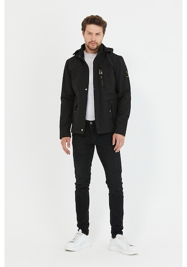 Mero Life İçi Kürklü Kapüşonlu Su ve Rüzgar Geçirmez Softshell Erkek Mont - Siyah Mero Life İçi Kürklü Kapüşonlu Su ve Rüzgar Geçirmez Softshell Erkek Mont - Siyah