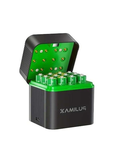 Besthome1 Dream011 Pujımax 12 Yuvalı Aaa 1.5v Şarj Edilebilir Lityum Pil Şarj Kutusu Ve 12 Adet Aaa Pil