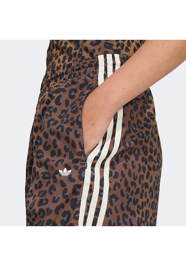 Adidas Leopard Firebird Oversized Kadın Kahverengi Pantolon Jw7302 Kahverengi