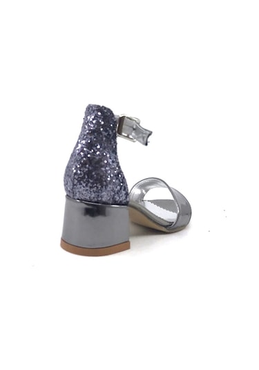 Sema Platin Simli Günlük Abiye Tek Bant Kız Çocuk Topuklu Ayakka