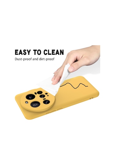 Xiaomi 15 Ultra Düz Renkli Sıvı Silikon Damlamaz Tam Kapsama Telefon Kılıfı Sarı