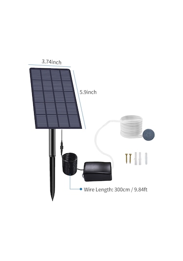 2 W Plug-in Solar Oksijen Pompası Balık Tankı Oksijenatör