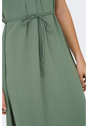 Jdy Kadın Jdydıvya Belden Bağlamalı Midi Elbise 15350728 Yeşil Yeşil