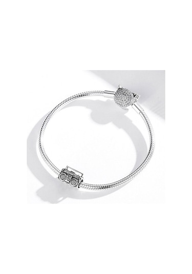 Fastbuy S925 Ayar Gümüş Retro Radyo Boncuk Dıy Bilezik Kolye Aksesuarları Çok Renkli Takı El Yapımı Şık Çok Renkli