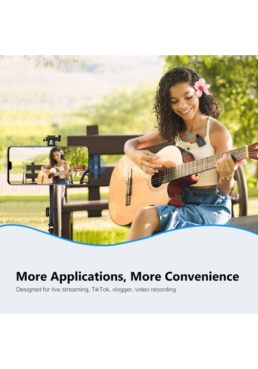 Springsun Puluz Pu646b Kablosuz Mikrofon Sistemi 1 Alıcı Ve 1 Verici İle 10m İletim Menzili Dahili Pil Android Telefonlar Bilgisayar