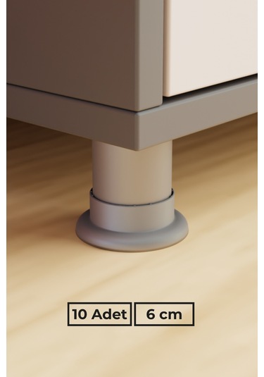 Krom Gri 6 Cm 10 Lu Mobilya Ayağı Koltuk Baza Masa Ofis Dolap İçin Dayanıklı Modern Tasarım Gzm Krom Gri 6 Cm