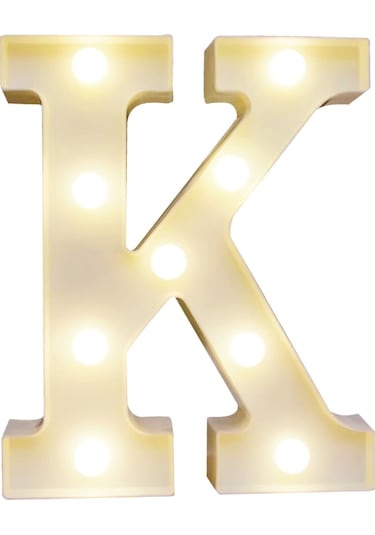 Maiyame Ip54 Su Geçirmez Isı Beyaz Led Harf Işığı K - 2xaa Pil İle Çalışır - Parti Düğün Dekorasyonu Pil Dahil Değil Diğer