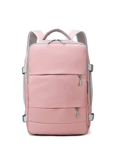 Pink Rahat Seyahat Sırt Çantası Kadın Büyük Kapasiteli Su Pembe