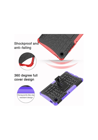 Samsung Galaxy Uyumlu Tab A9 Lastik Dokusu Tpu + Pc Tablet Kılıfı