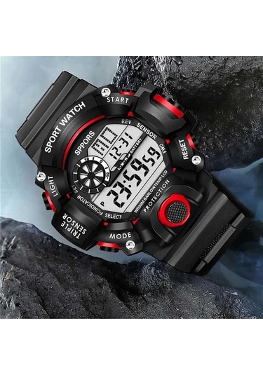 Yingfu Kahverengi Dijital Saat Siyah Ve Kırmızı Siyah