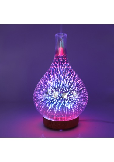 Teltree 3d Ultrasonik Aromaterapi Diffüzyon Cihazı, 100ml, 7 Renk Led Işıklı Nemlendirici, Otomatik Su Kapanma Fonksiyonu İle Konforlu Kullanım